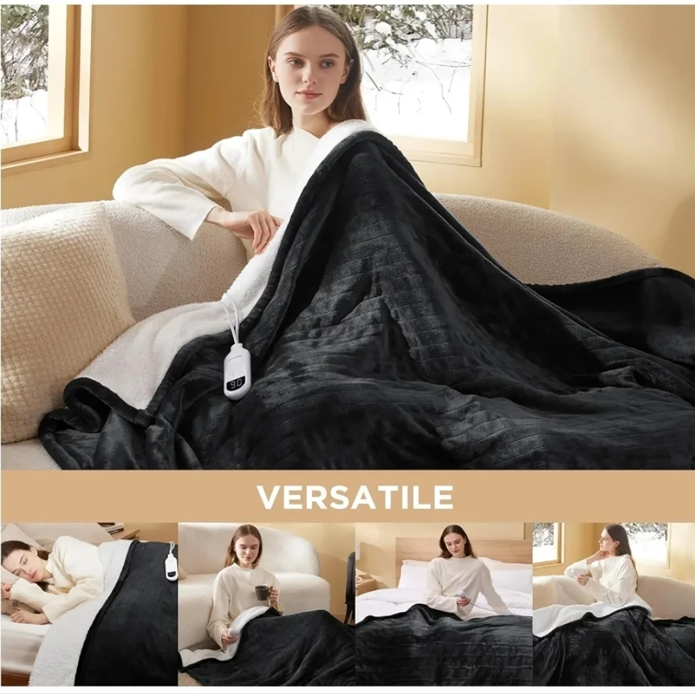 Black Heated Blanket New